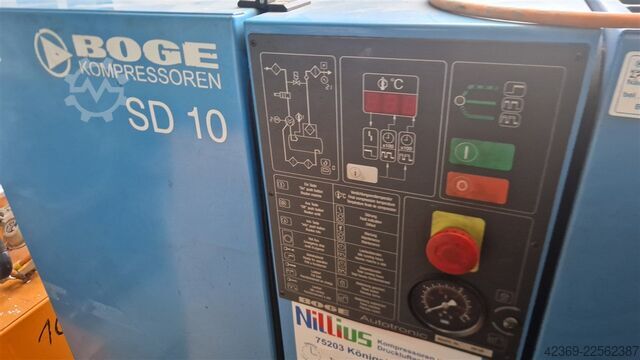 Skrūves kompresors BOGE SD10  mit Kältetrockner und 500 l Behälter