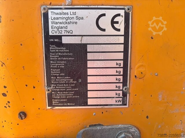 Mini dumper Thwaites MACH 597 engine damage