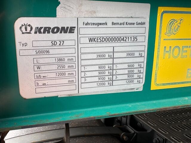 滑动油布 Krone - SD 27 + 3X BPW AXLE + LIFT AS + SCHUIFDAK