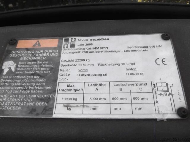  HYSTER H 16.00 XM-6 2008