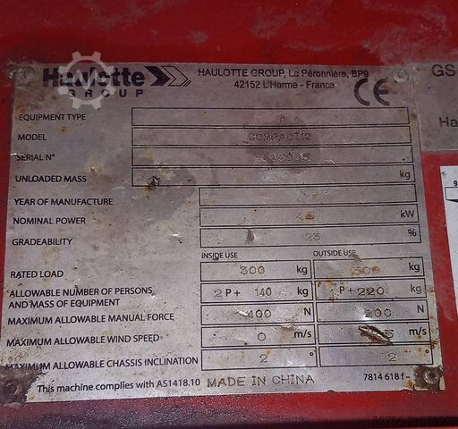 Žirklinis keltuvas Haulotte Compact 12