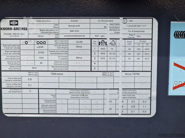 Kamion hale Schwarzmüller SK KV10VLN3 - 57M3 - Tipper - SAF Axle -
