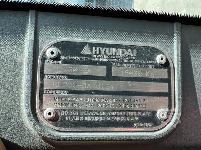 Radlader Hyundai HL730-9A 4X4 Radlader Mulch-/Klappschaufel KLIM...