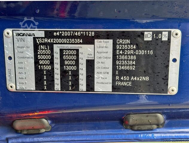 Стандартний тягач SCANIA R450 LOW ROOF RETARDER FULL AIR RETARDER TOP CON