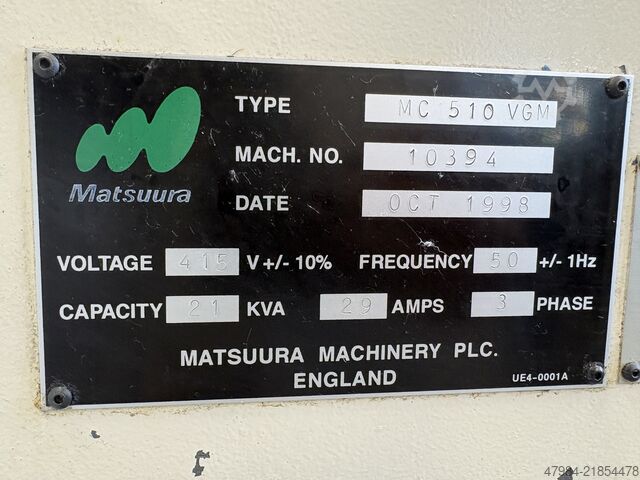 Vertical machining center MATSUURA MC 510 VGM