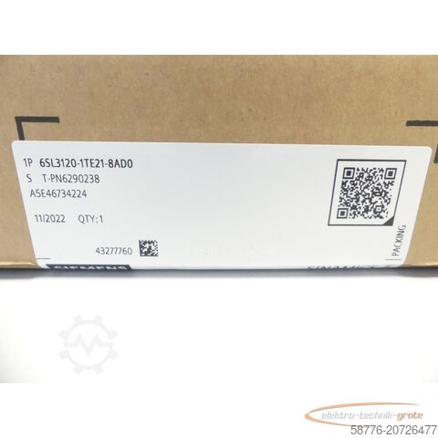 Siemens komponent Siemens 6SL3120-1TE21-8AD0 Single Motor Modul 18A SN: T-PN6290238 FS: E ungebr.