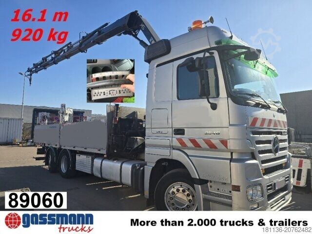 Platforminis sunkvežimis Mercedes-Benz Actros 2546 L 6x2, Hiab Kran 244 E - 6 Hiduo,