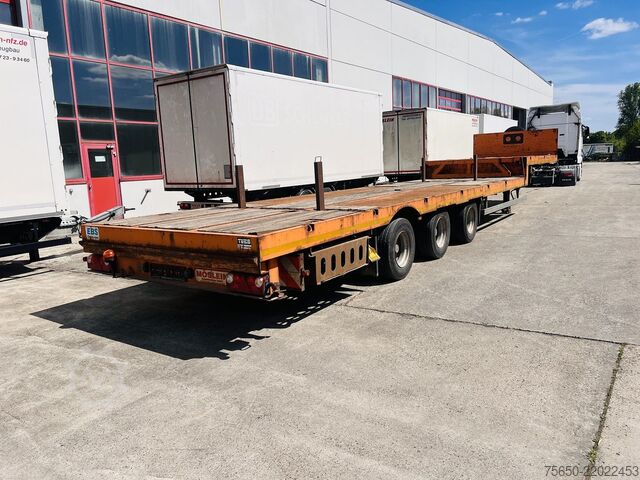 Treler separuh rendah Möslein STO 3 Schwebheim  3 Achs Satteltieflader Plato 45 t GGfür Fertigteile, Baumaschinen oder Container