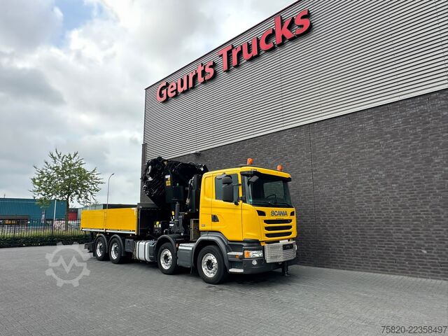 Autokrāna kravas automašīna Scania G450 8X4 BAKWAGEN + PALFINGER PK 110002 = JIB P...