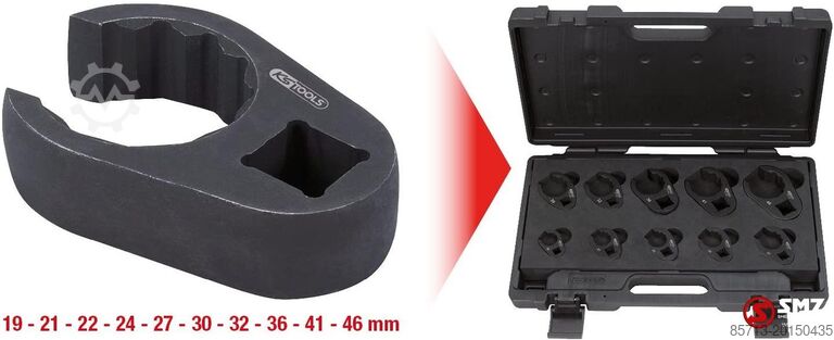 Conjunto de chaves para tubos Krähenfuß, 19-46 mm, 10 peças Diversen Open opsteekringsleutelset 19-46 MM 10PCS