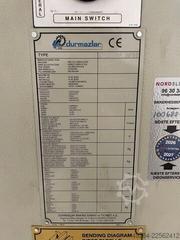 折弯机 DURMA CNC HAP 30160