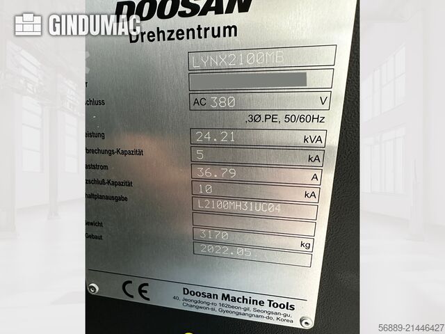 DN SOLUTIONS LYNX 2100MB DN SOLUTIONS LYNX 2100MB