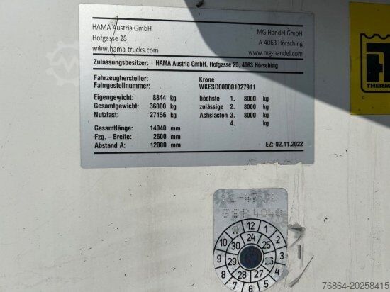 Lavbygd semitrailer KRONE KüHLAUFLIEGER, TK SLXI 300, LIFTACHSE, DOPPELSTOCK, BLUMENBREITE