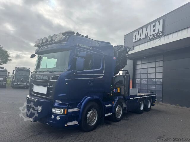 Φορτηγό γερανού Scania R 580 LB8x4HNB  V8 HMF 8520 K8 FJ 1200-K6