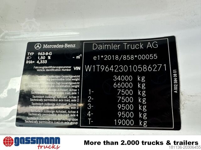 Tipper truck Mercedes-Benz Arocs 3445 K 8x4/4, Meiller Bordmatik links