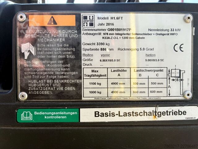 LPG krautuvai Hyster H 1.6 FT