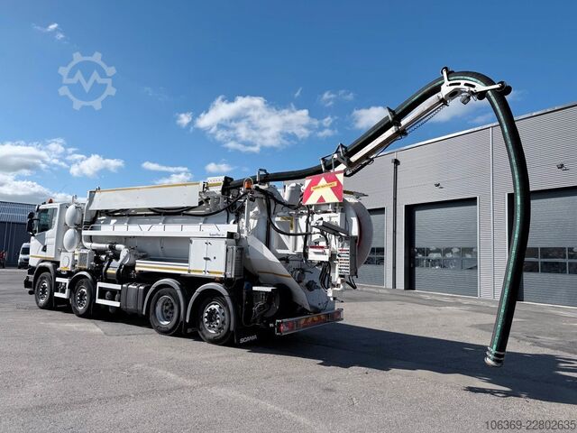 Truk tangki vakum SCANIA G450 8x2*6 Hvidtved Larsen SuperFlex 414 6" JHL