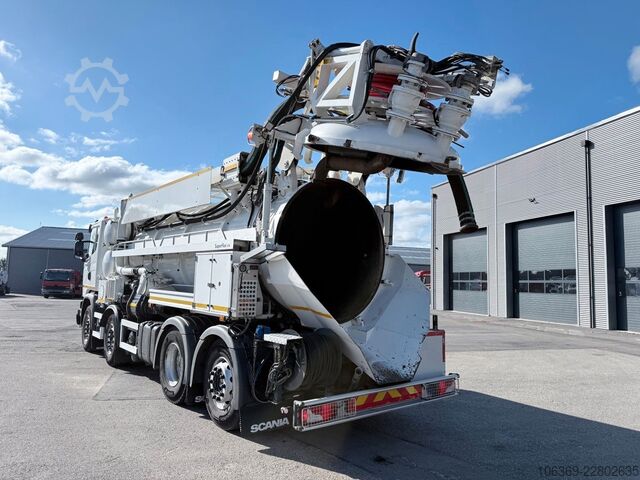 Truk tangki vakum SCANIA G450 8x2*6 Hvidtved Larsen SuperFlex 414 6" JHL