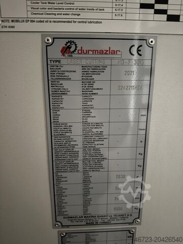 Laser cutting machine DURMA HD-F 3015
