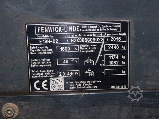 Carrello elevatore elettrico a 3 ruote Linde E 16 H 02 386