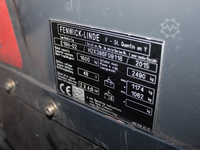 Carrello elevatore elettrico a 3 ruote Linde E 16 H-01  386