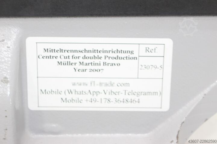 Uređaj za središnje rezanje / Središnji rez za dvostruku proizvodnju Müller Martini 360