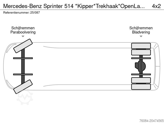 Tipper Mercedes-Benz Sprinter 514 *Kipper*Trekhaak*OpenLaadbak*Airco*