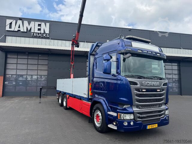 Autokrāna kravas automašīna Scania R730 R 730 V8 6x2 Palfinger PK 18502-SH E