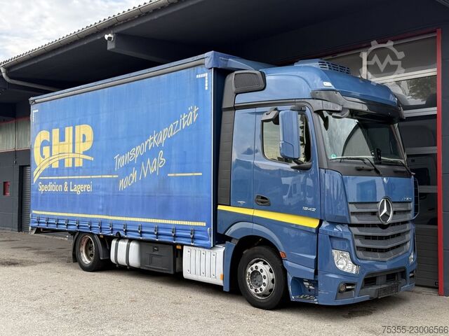 Flaklastbil med kapell MERCEDES-BENZ Actros 1842 Fg L/nR Retarder AHK ACC Mega Jumbo