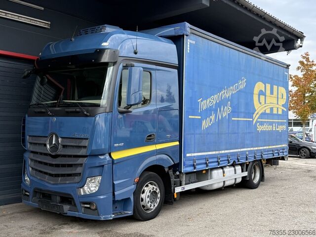 Flaklastbil med kapell MERCEDES-BENZ Actros 1842 Fg L/nR Retarder AHK ACC Mega Jumbo