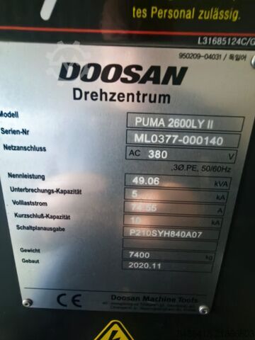 CNC dreiebenk DOOSAN Puma 2600LY