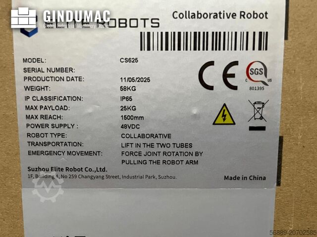 Bras de robot ELITE Robots CS625