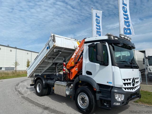 Camión para usos especiales MERCEDES-BENZ 1835 Kipper/Meiller/Atlas 135/Funk/74 tkm/Top