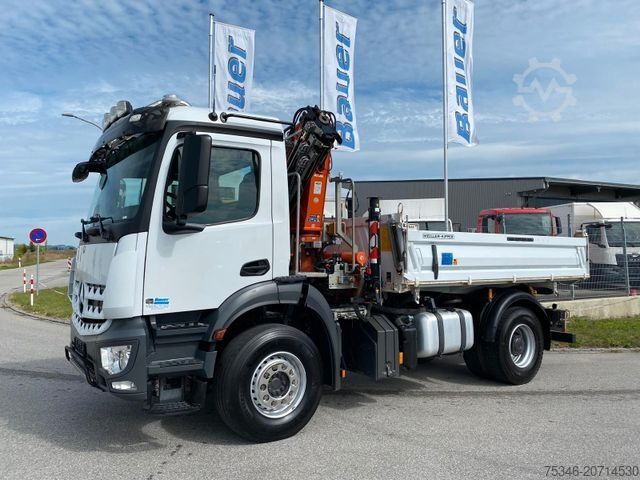 Grúa montada en camión MERCEDES-BENZ 1835 Kipper/Meiller/Atlas 135/Funk/74 tkm/Top