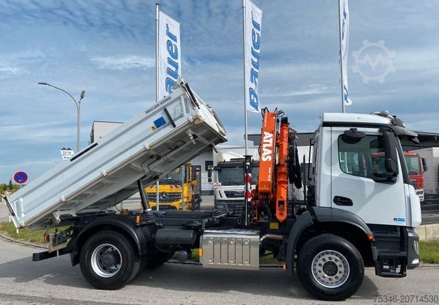 Grúa montada en camión MERCEDES-BENZ 1835 Kipper/Meiller/Atlas 135/Funk/74 tkm/Top