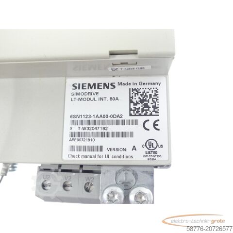  Siemens 6SN1123-1AA00-0DA2 LT-Modul SN:T-W32047192 - generalüberholt mit 3 Monaten Gewährleistung-