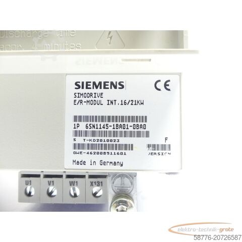 ส่วนประกอบของซีเมนส์ Siemens 6SN1145-1BA01-0BA0 E/R-Modul / Version F SN: T-KD2010023