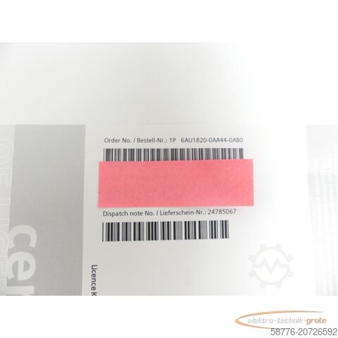 Siemens komponent Siemens certificate 6AU1820-0AA44-0AB0 for D445/D445-1/D445-2/D455-2 ung.