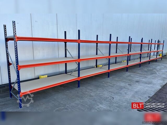 Raft de depozitare cu deschidere largă ca. 28,55 lfm. Weitspannregale H: 200 cm T: 80 cm , 400 kg Fachlast , 3 Ebenen