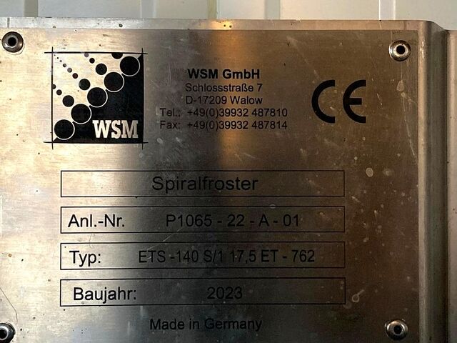 Single-tower spiral freezer for bread rolls WSM ETS-140 S/1 17,5 ET - 762 Spiralfroster