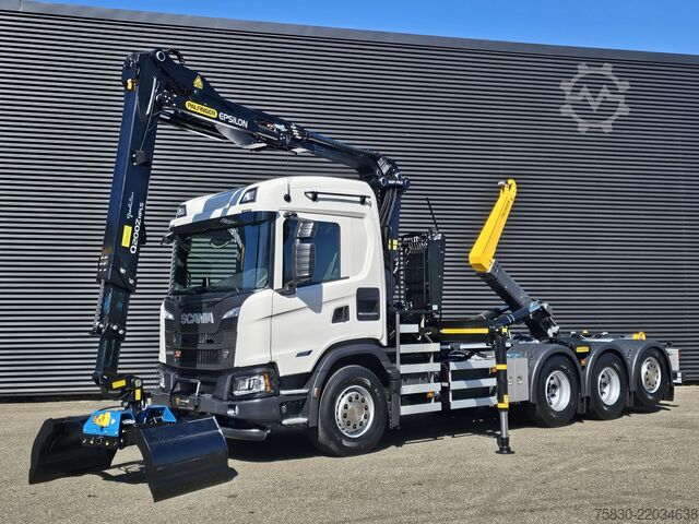 Sistema de braço de gancho Scania G460 8x4*4 XT / PALFINGER EPSILON Q200 KRAAN + ...