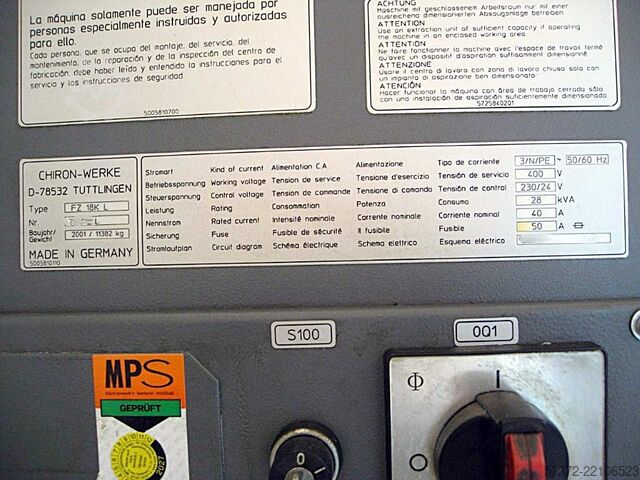 CNC Bewerkingscentrum Chiron FZ 18K L