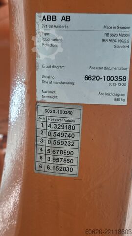 หุ่นยนต์อุตสาหกรรม ABB IRB 6620-150/2.2