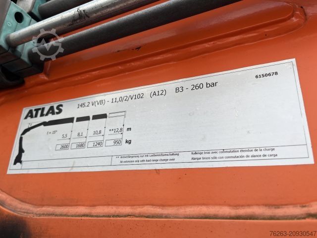 Grúa montada en camión MAN TGX 26.480 6x2 Atlas 145.2 Kran Baustoff / AHK