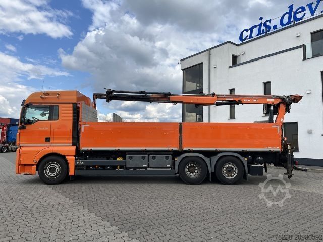平板卡车 MAN TGX 26.480 6x2 Atlas 145.2 Kran Baustoff / AHK