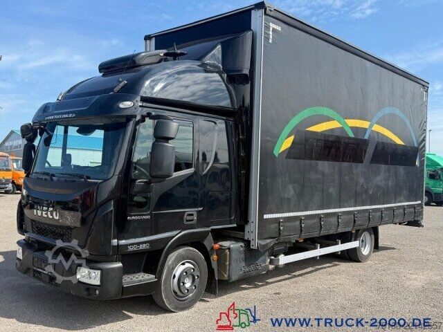 Plattewagen met zeil Iveco 100E220 Jumbo Schiebeplanen Gr. Haus Standklima