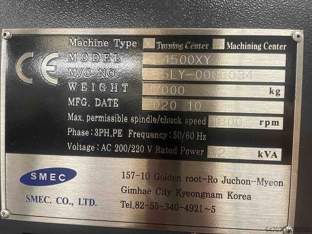 Torno CNC SMEC SAMSUNG SL4500XY