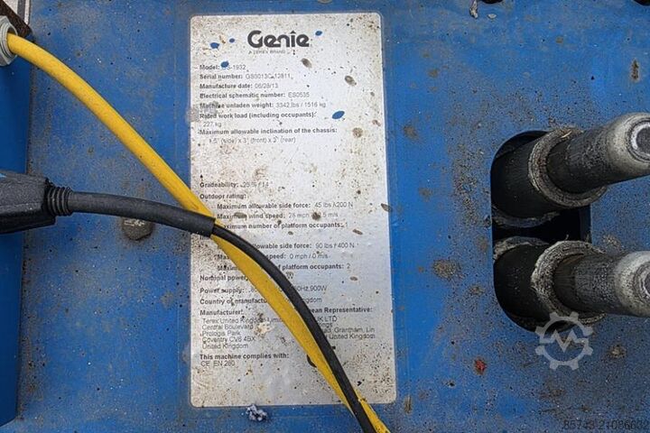 Saxlift Genie GS1932 Electric, Working Height 7.8 m, 227kg Capac