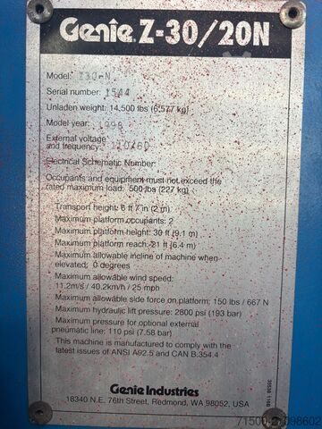 Plataforma de trabajo Genie Z30-N-20N