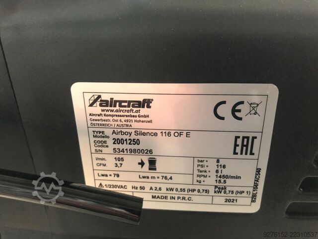 Compresor Aircraft Airboy Silence 116 OF E